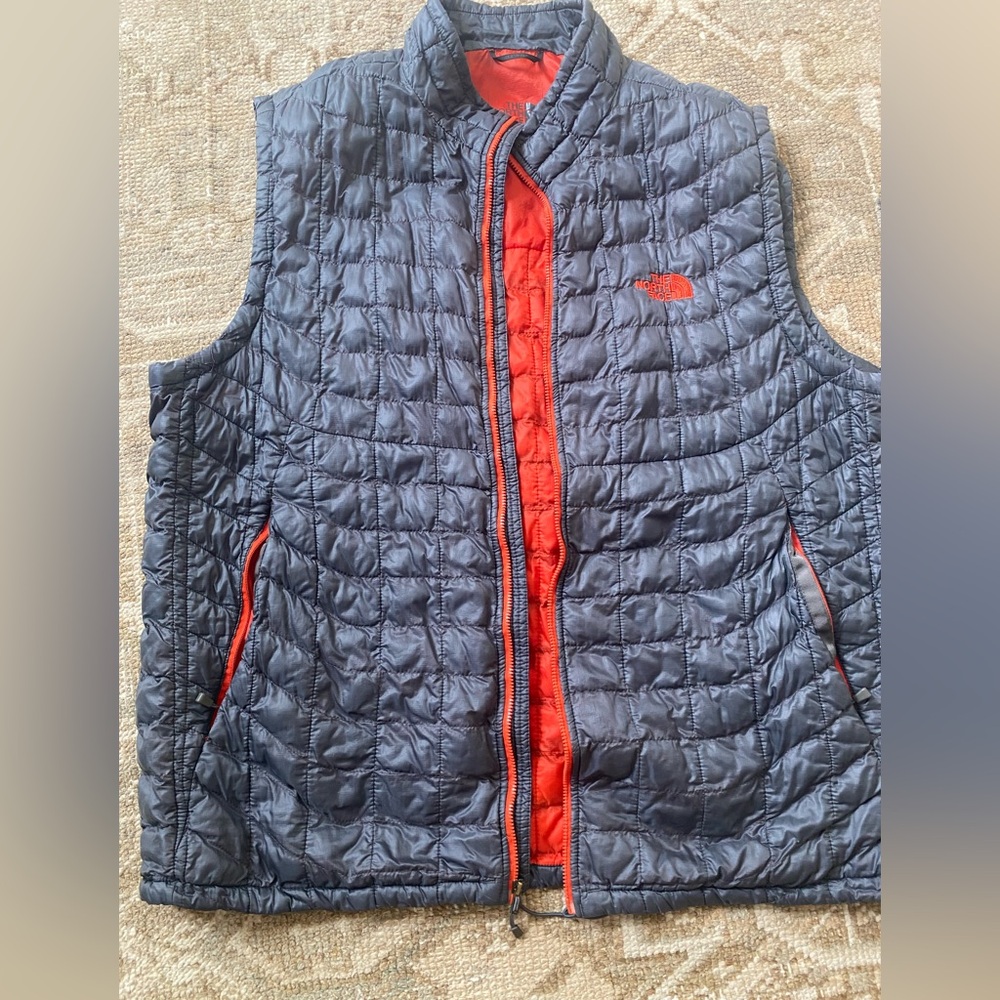 The North Face Navy and Red Quilted Vest